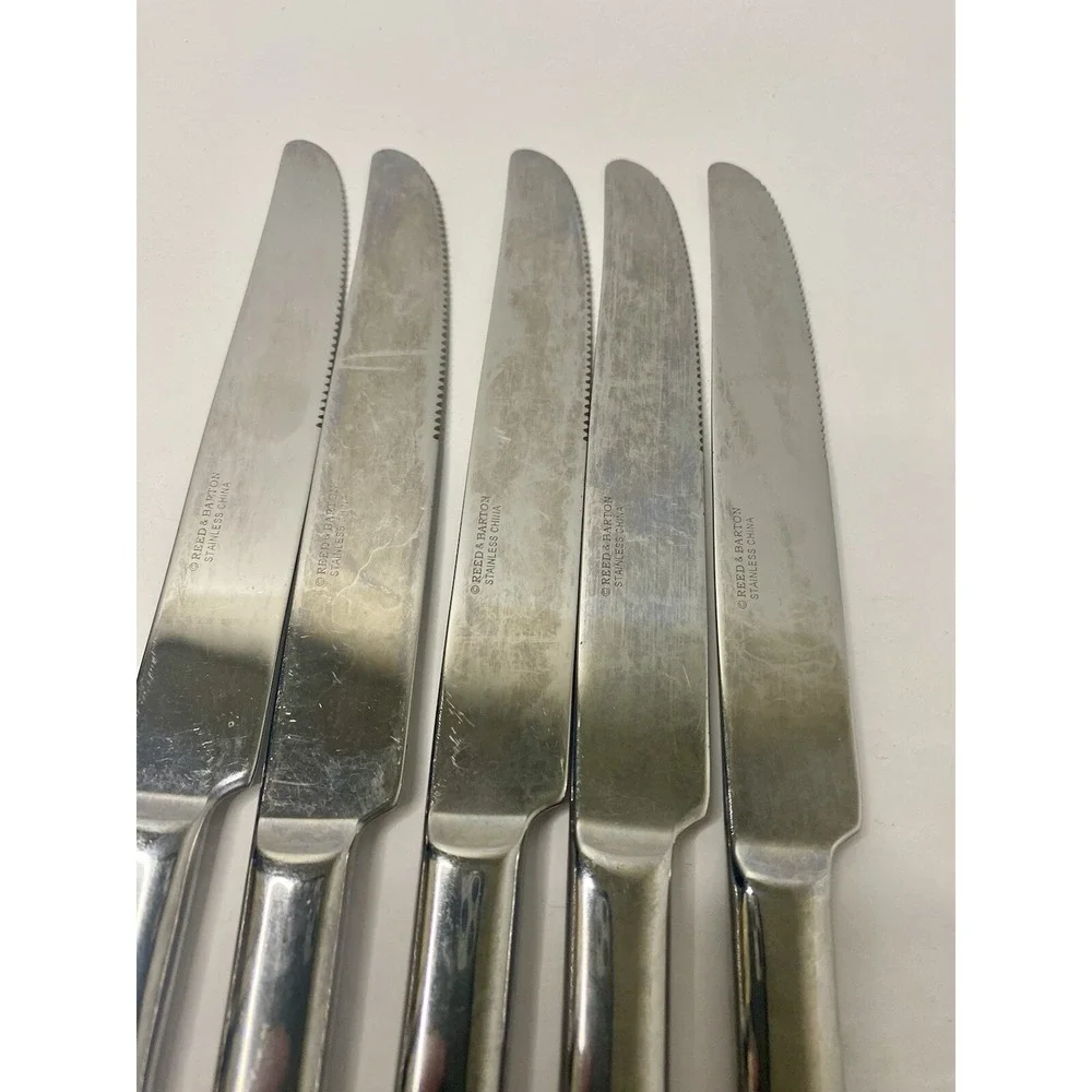 Reed & Barton Gatehouse Stainless Dinner Knives Knife Replacements Lot Of 5